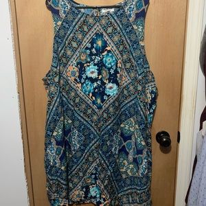 3X Maurices Blue Pattern Dress - ONLY WORN ONCE!